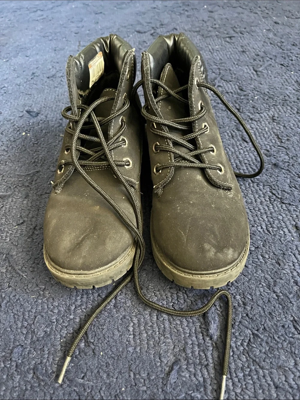Black Lace-Up Work Boots